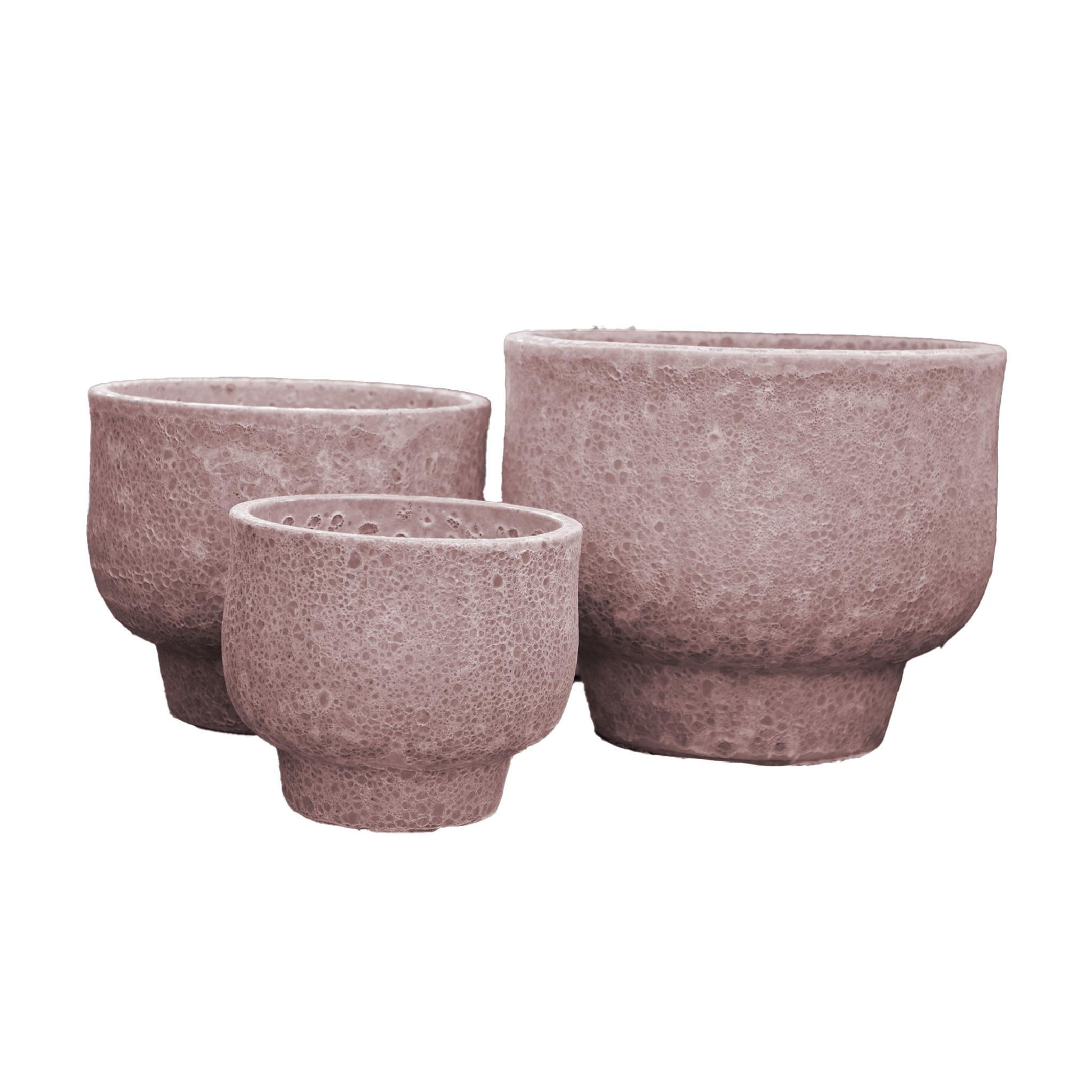 TOPF Sanish Rot 50/50/40cm 3er-Set - Rot, Keramik (40cm) - PTMD Collection