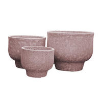 TOPF Sanish Rot 50/50/40cm 3er-Set - Rot, Keramik (40cm) - PTMD Collection