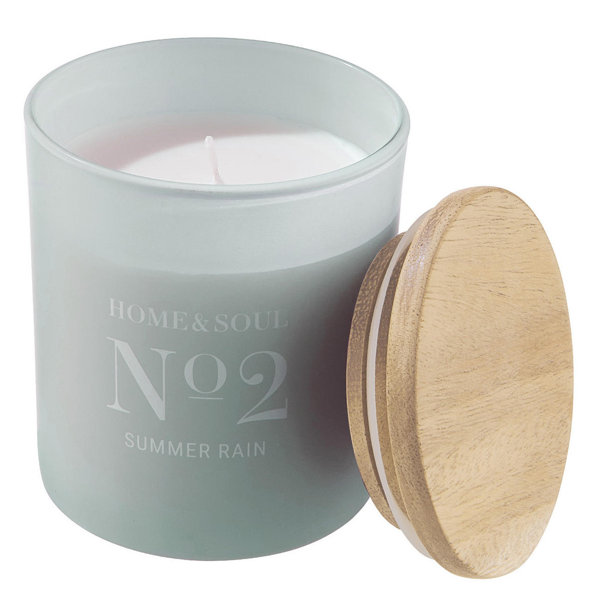 DUFTKERZE Home & Soul No. 2 Summer Rain - Hellblau, Holz/Paraffin (9cm) - Butlers