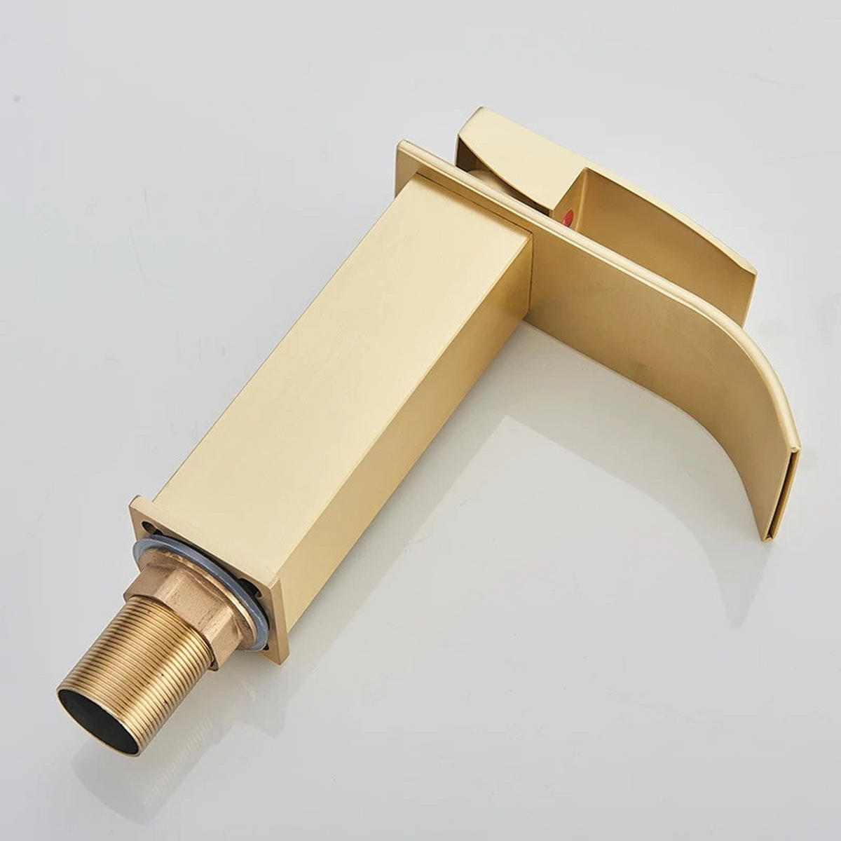 WASCHTISCHARMATUR, Warm- und Kaltwasser, Gebürstetes Gold - Goldfarben, Metall (19.5/19.5/5cm) - Kaket