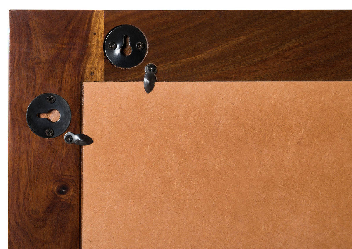 SPIEGEL Sheesham 60x3x65 walnuss lackiert TORONTO #314 - Dunkelbraun, Holzwerkstoff (60/65/3cm) - Massivmoebel24