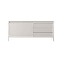 ​KOMMODE SENSO 2D3S, Geriffelte MDF-Fronten, Push-to-Open, Metallfüße, 187x81,4x39,5 cm - Beige - Beige/Creme, Holz/Holzwerkstoff (187/82/40cm) - DomoHome