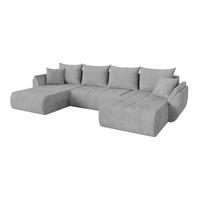 SEDACÍ SOUPRAVA DO U s funkcí spaní a úložným prostorem TOKO-U 378x194x86 šedá manšestr - šedá/černá, kompozitní dřevo/textil (378/86/194cm) - ALTDECOR