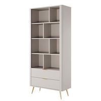 REGALSYSTEM Beige Lena Auf Goldenen Füßen - Beige, Holzwerkstoff (88/193/38cm) - Sepro Meble