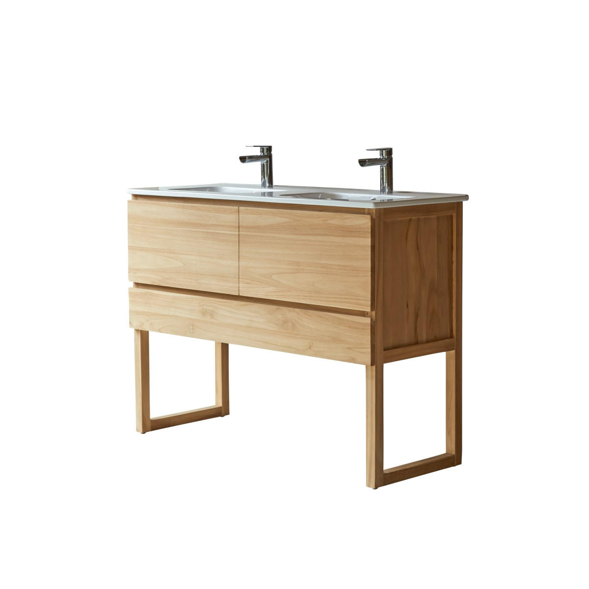 BADEZIMMERMÖBEL Edgar Natur aus Teak - Naturfarben, Holz (121/90/46cm) - Tikamoon