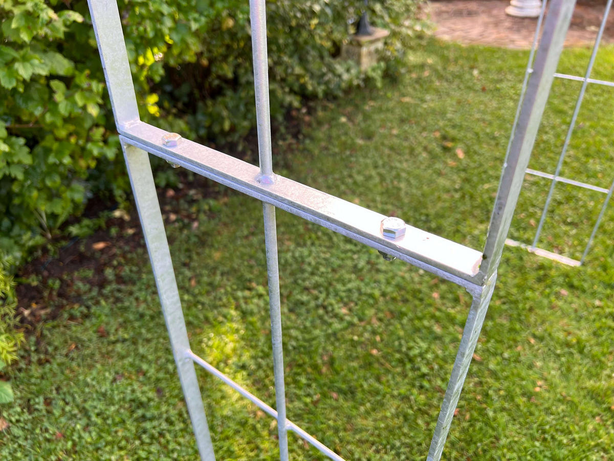 ROSENBOGEN Metall Verzinkt Massiv 120 cm Torbogen - Grau, Metall (120/232/30cm) - DanDiBo