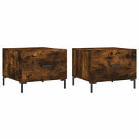 COUCHTISCHE 2 Stk. Räuchereiche 50x50x40 cm Holzwerkstoff - Braun, Holzwerkstoff (50/50/40cm) - furnicato