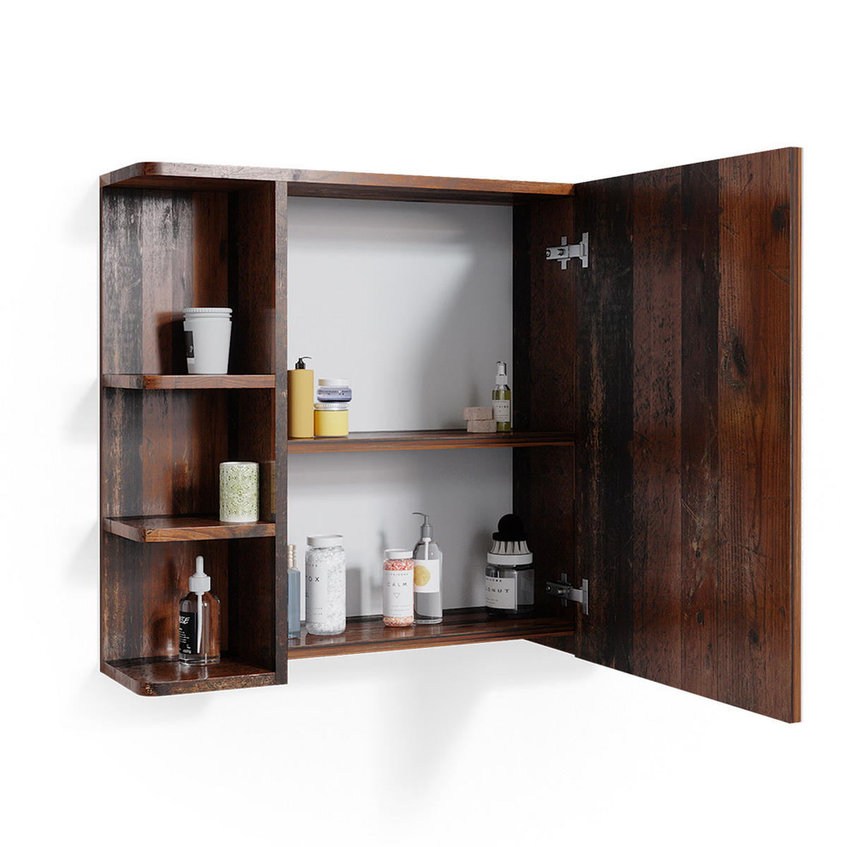 BADSPIEGELSCHRANK Fynn Antikholz 79.6 x 64 cm - Eichefarben, Holzwerkstoff (79.6/64/21.2cm) - Vicco