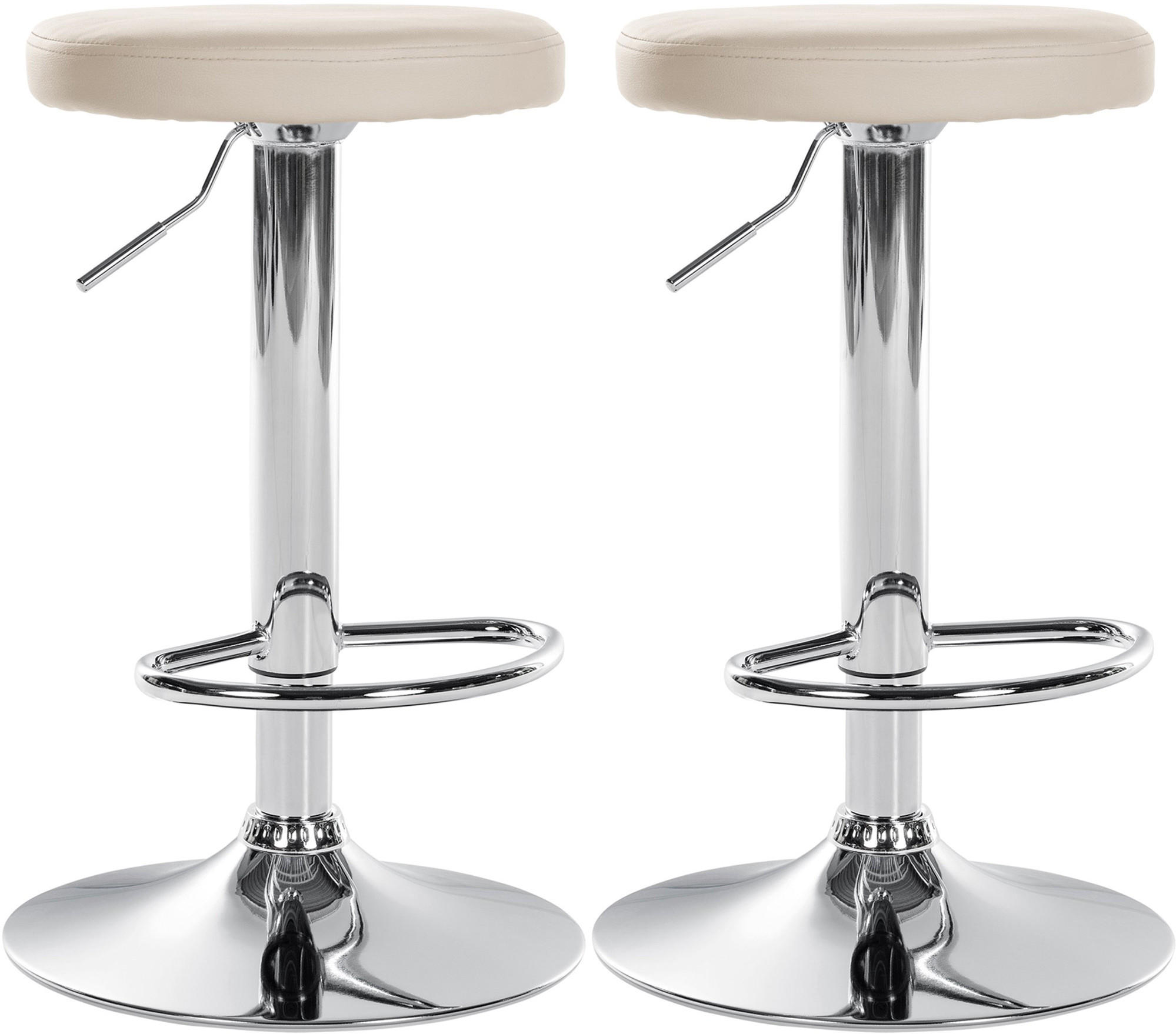 BARHOCKER 2er Set Lederlook creme - Creme, Textil/Metall (38.5/60/38.5cm) - CLP
