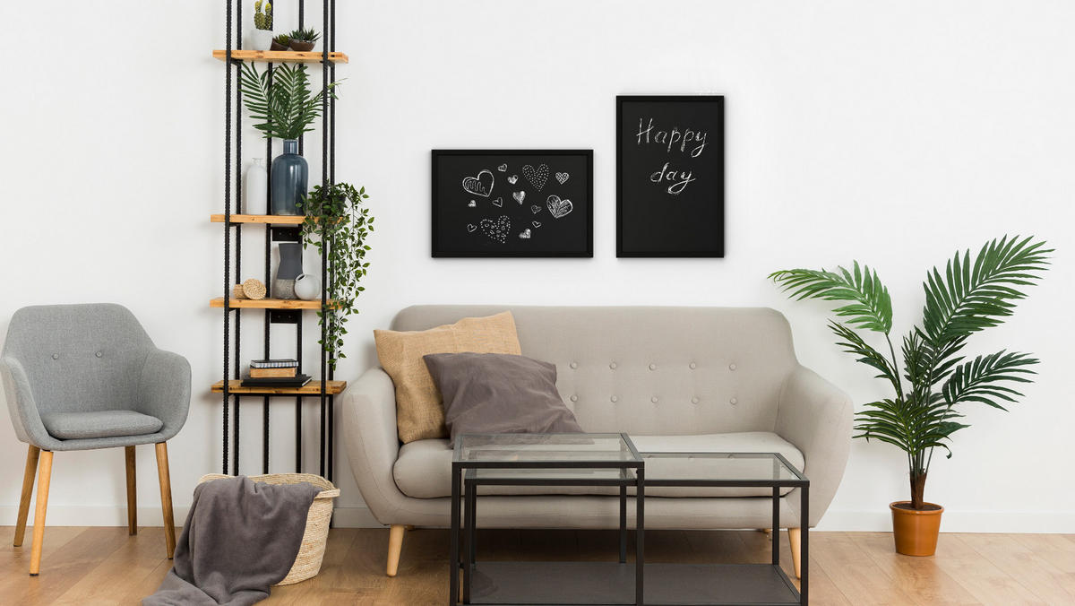 KREIDETAFEL 60x40 cm mit Schwarz ECO-Holzrahmen - Schwarz, Holz (60/40/2cm) - ALLboards