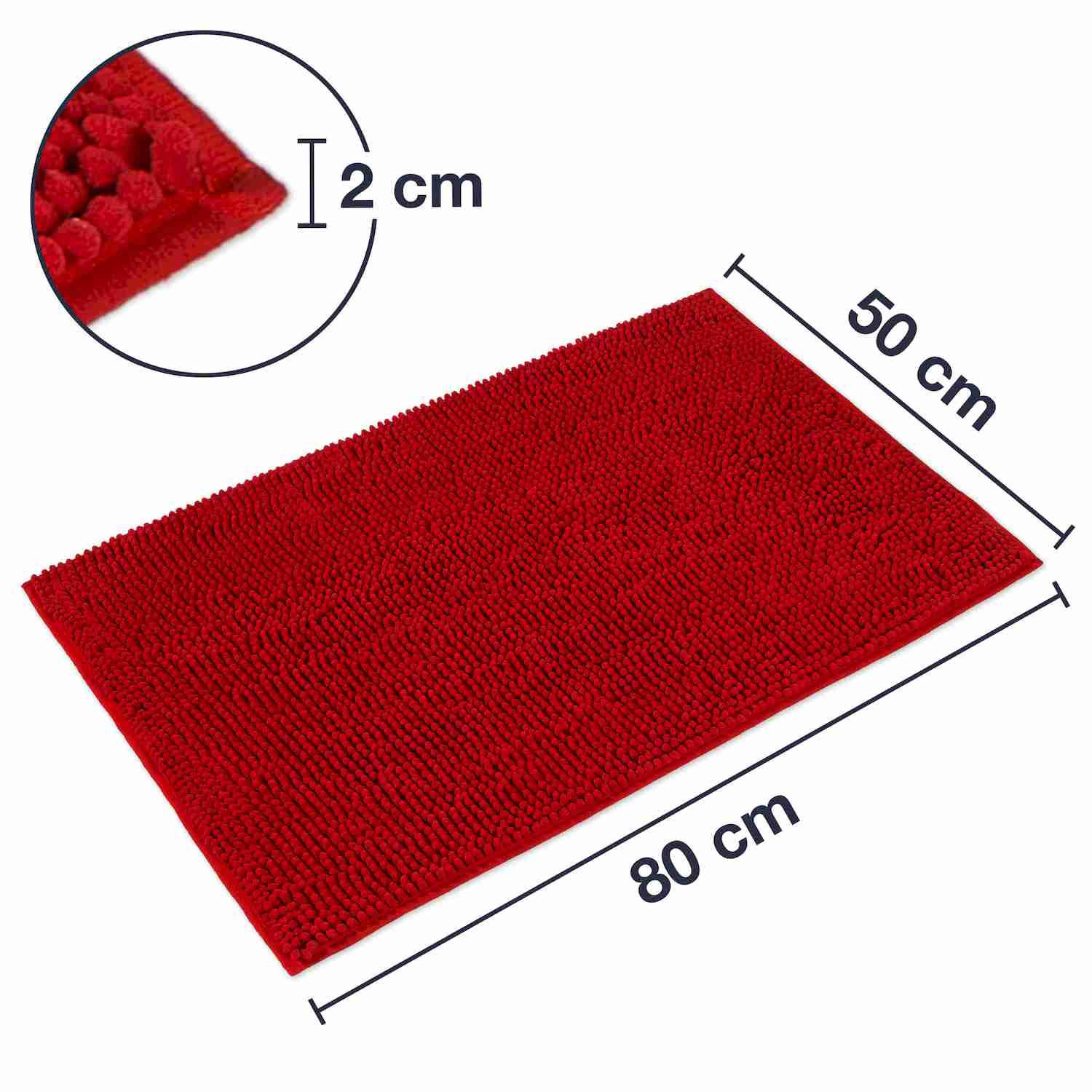 BADEMATTE PARIS - Rot, Textil (50/80cm) - WohnDirect
