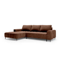 ECKSOFA Francessco Braun - Braun, Textil (280/90/166cm) - Pillovely