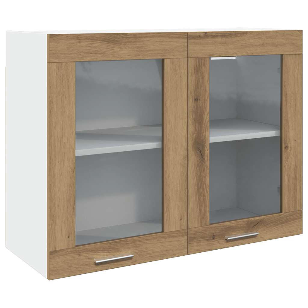 HÄNGEGLASSCHRANK Lyon Artisan-Eiche 80/31/60 Cm Holzwerkstoff - Braun, Holzwerkstoff (80/60/31cm) - vidaXL