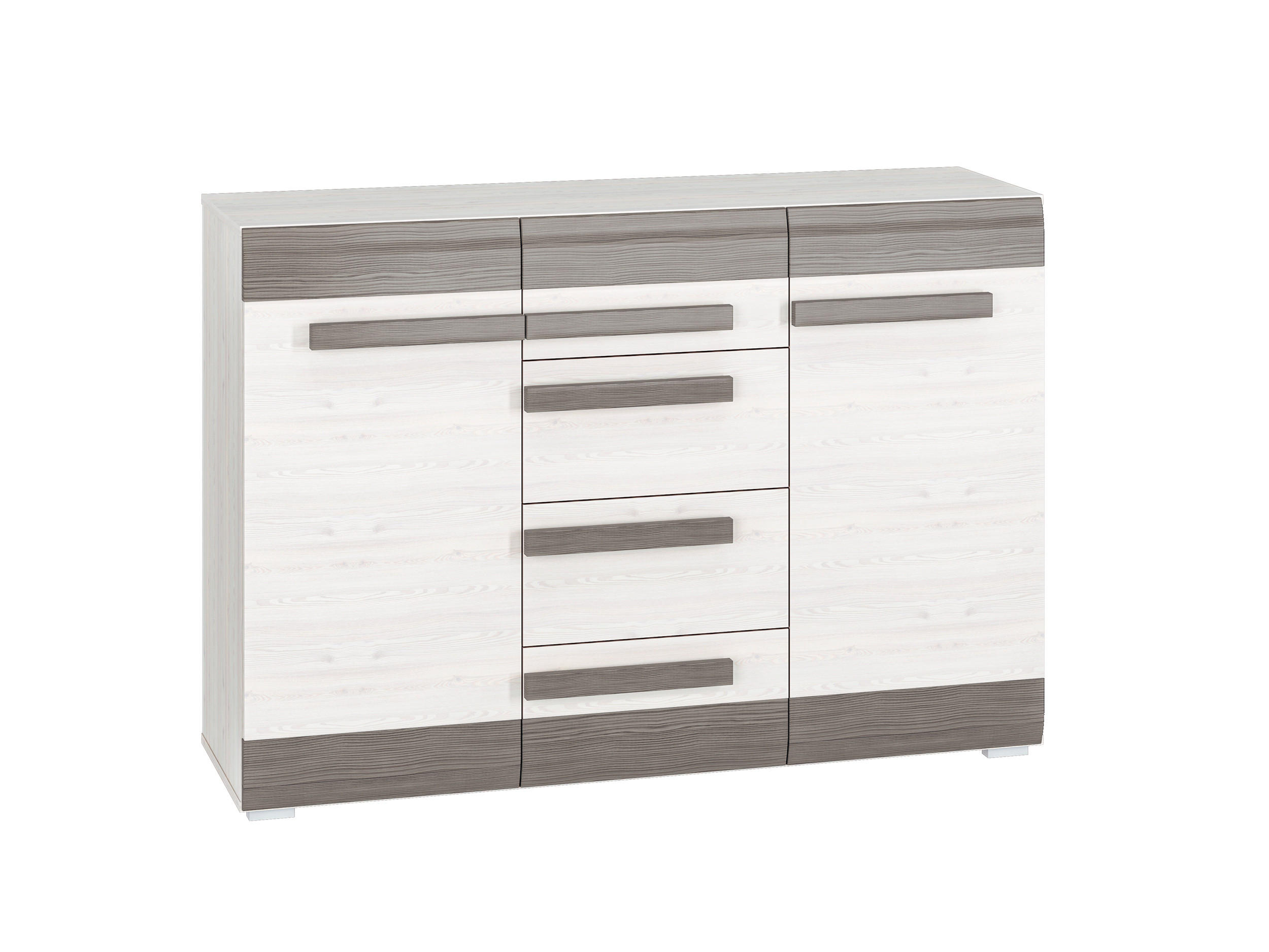 SIDEBOARD Blanco Pinie weiß / grau 138 / 42 / 96cm - Weiß, Holz/Holzwerkstoff (138/96/42cm) - Feldmann-Wohnen