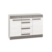 SIDEBOARD Blanco Pinie weiß / grau 138 / 42 / 96cm - Weiß, Holz/Holzwerkstoff (138/96/42cm) - Feldmann-Wohnen