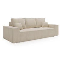 SCHLAFSOFA AGA, Sofa mit Schlaffunktion und Bettkasten, Farbe: Beige, Cordstoff - Beige, Textil (256/94/97cm) - Sepro Meble