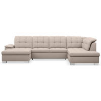 WOHNLANDSCHAFT Jamaal Beige linksseitig - Beige/Schwarz, Textil (330/106/212cm) - Selsey