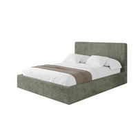 POLSTERBETT mit Bettkasten und Lattenrost, Boxbett ohne Matratze - ALOVA - Olivgrün, Holzwerkstoff/Textil (120/200cm) - ALTDECOR