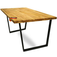 ESSTISCH Massivholz MEDO 180x100 cm Eichenholz Trapez Gestell - Braun, Holz/Metall (100/180/76cm) - DELUKE