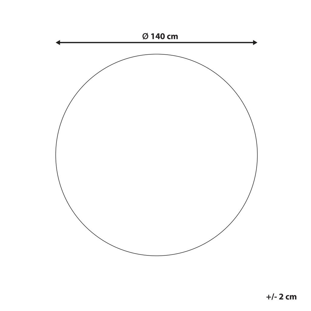 Thumbnail - Beliani Teppich, Beige, Weiß, Naturmaterialien, Rund, 140x140 cm, Teppiche & Böden, Teppiche, Webteppiche