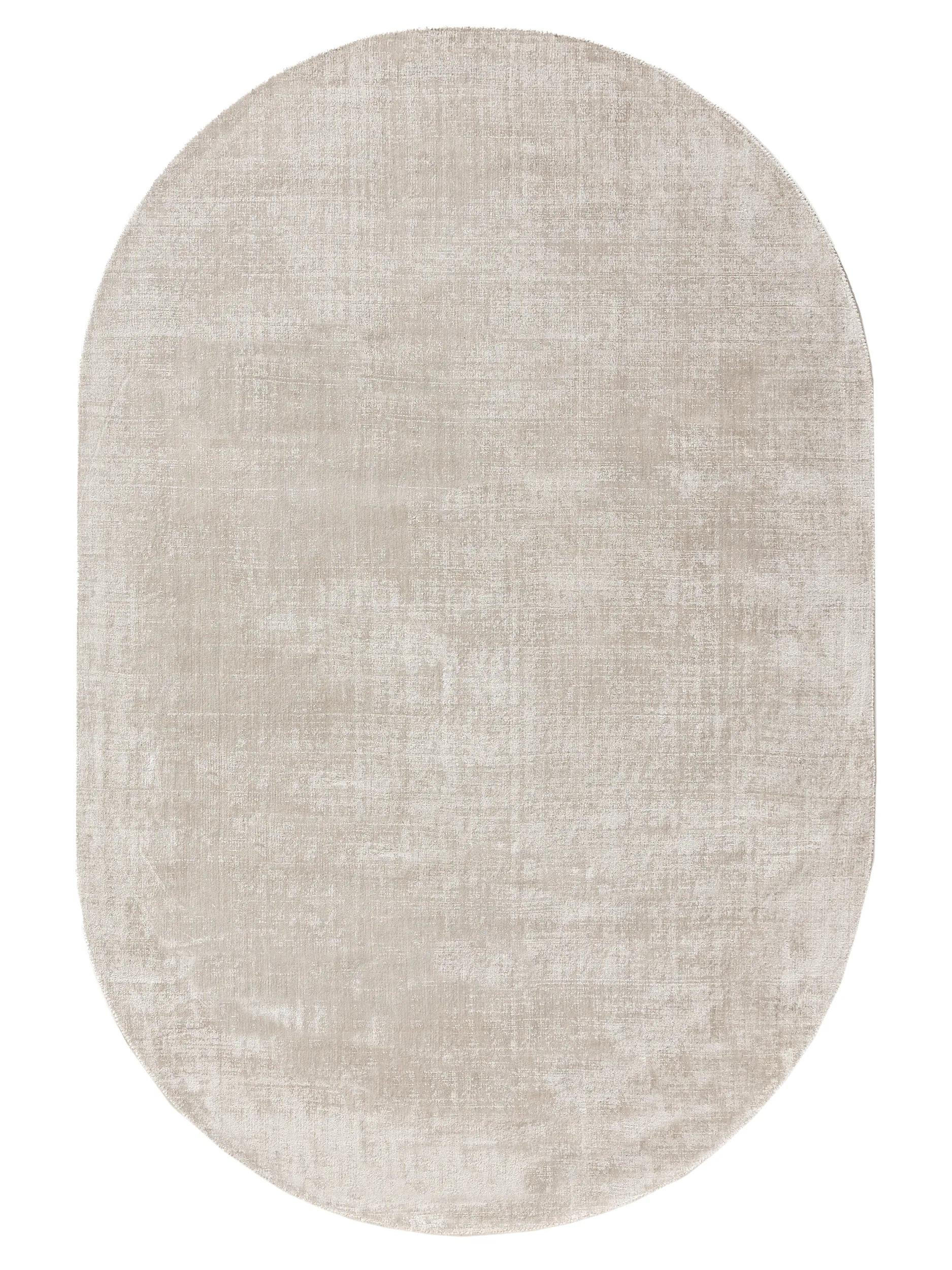 VISKOSETEPPICH OVAL Nova Hellgrau 150x230 cm - Hellgrau, Textil (150/230cm) - benuta Pure