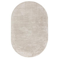 VISKOSETEPPICH OVAL Nova Hellgrau 150x230 cm - Hellgrau, Textil (150/230cm) - benuta Pure