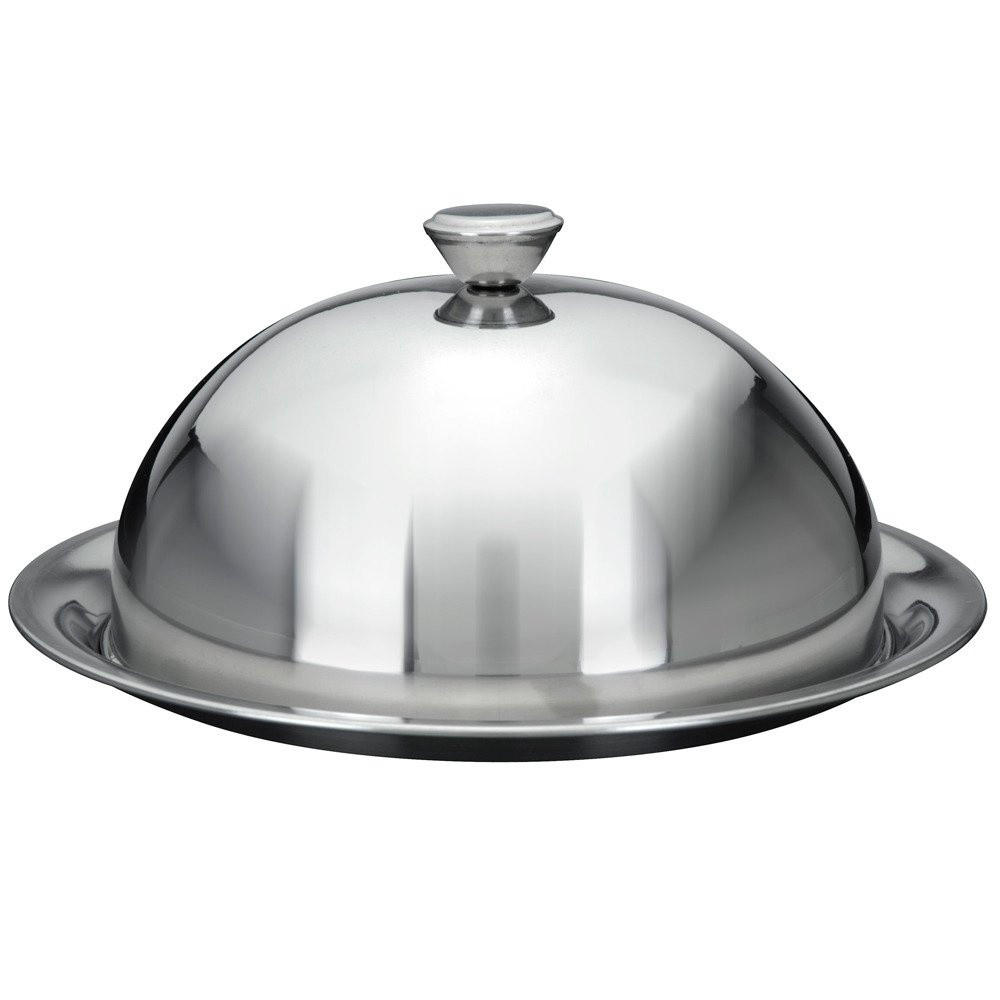 SPEISEGLOCKE Silbern 24/24/12 cm - Silberfarben, Metall (24/12/24cm) - Excellent Houseware