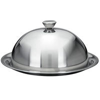 SPEISEGLOCKE Silbern 24/24/12 cm - Silberfarben, Metall (24/12/24cm) - Excellent Houseware