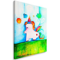 WANDBILD Einhorn - Multicolor, Textil (80/120cm) - Feeby