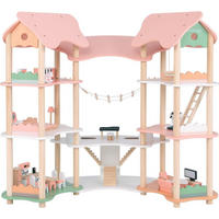 PUPPENHAUS 85cm Rosa - Pink, Holz (48/85/100cm) - COSTWAY