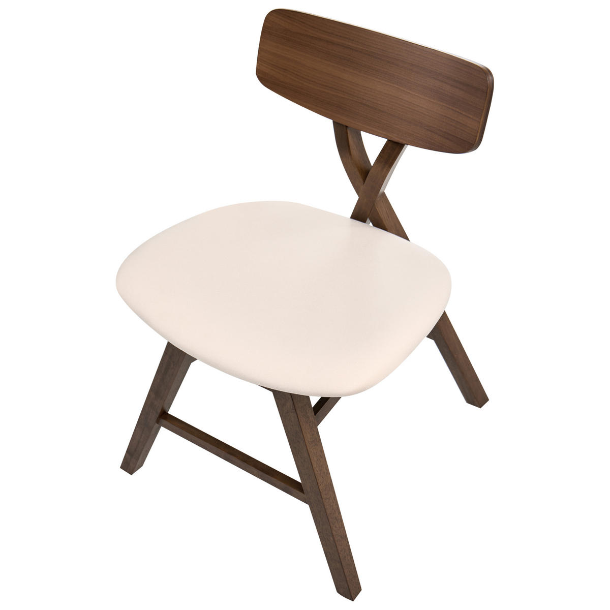 JEDILNI STOL komplet 2 les rjava/kremasto bela Leland - bela, les (52/78/57cm) - Beliani