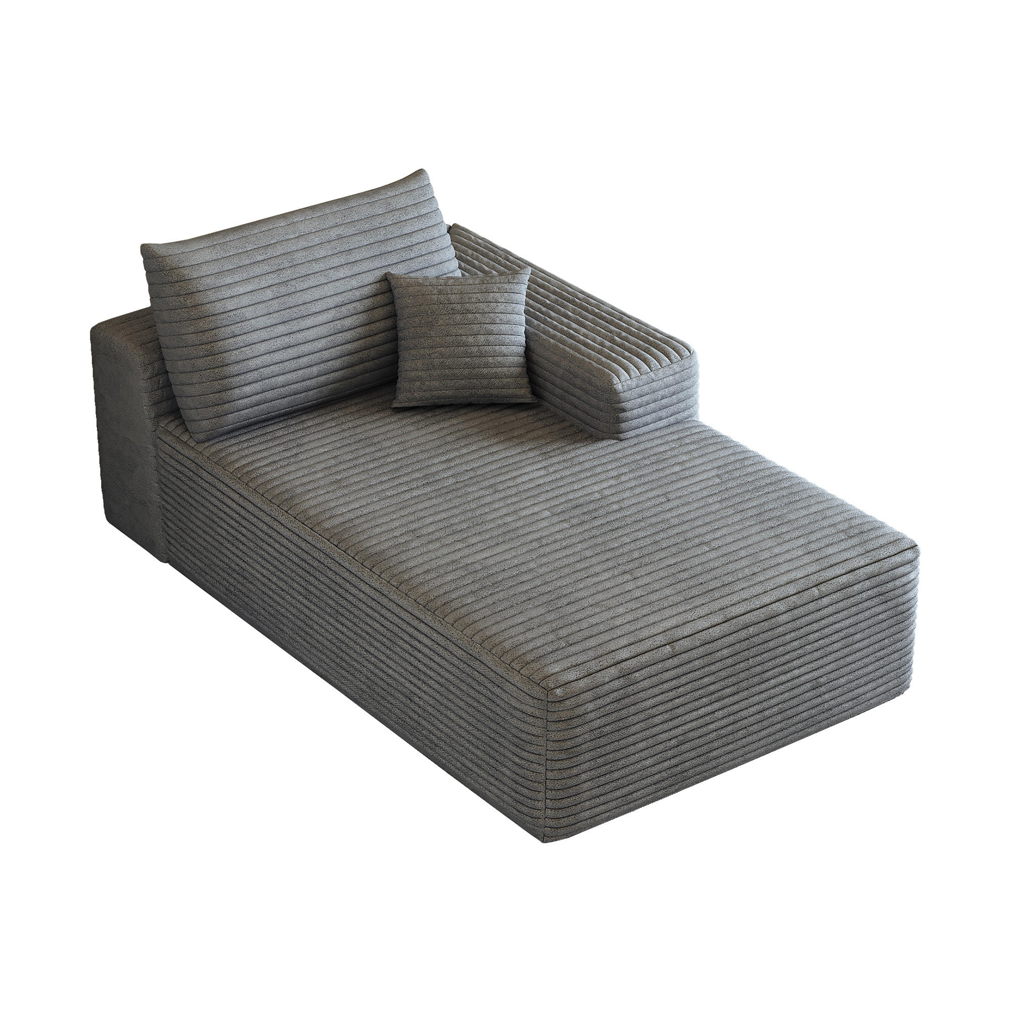 RÉCAMIERE DE-34752 rechte Chaiselongue Grau - Grau, Textil (95/83/175cm) - ComfortXL