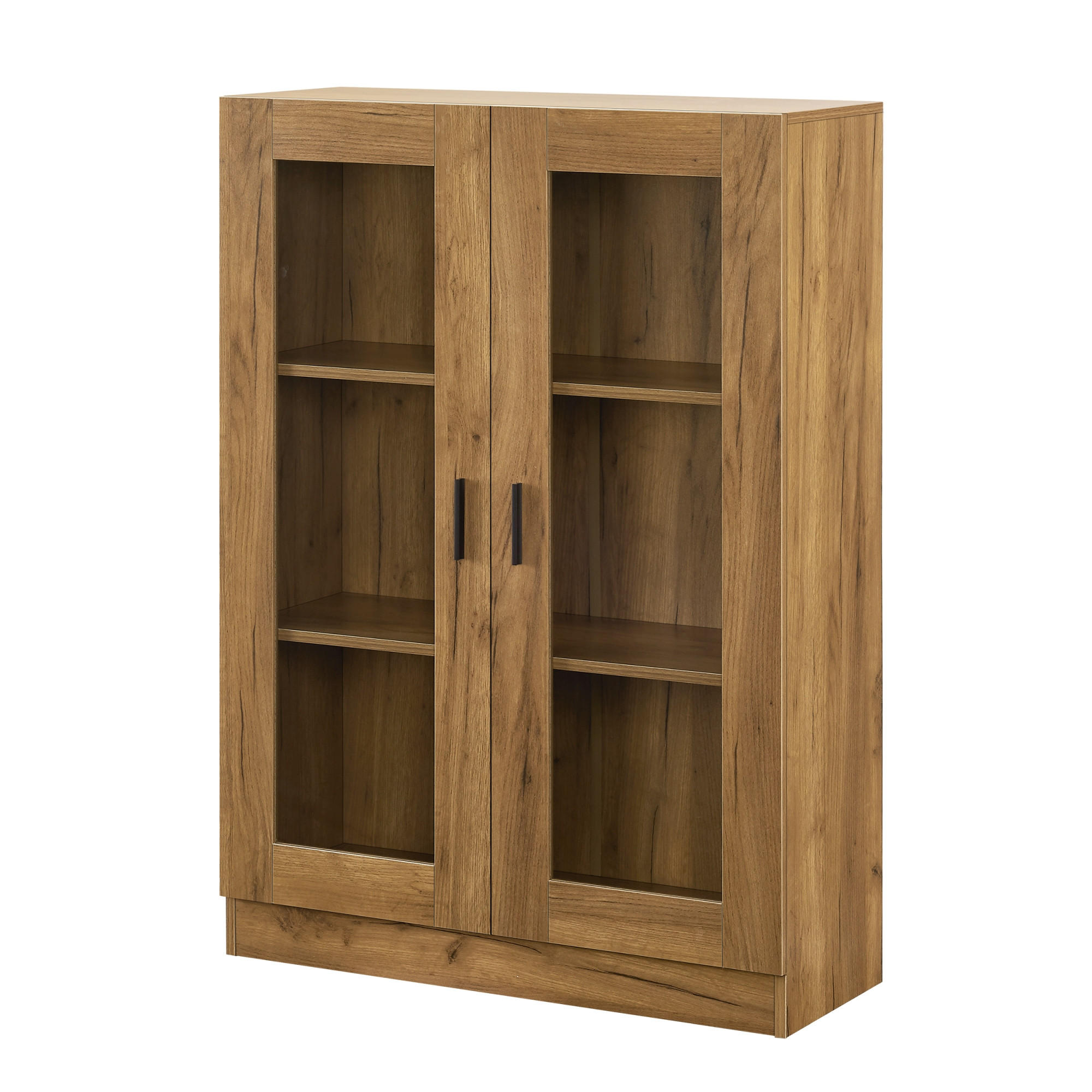 VITRINE Sorø - Eichefarben, Holzwerkstoff (80/115/31cm) - [en.casa]