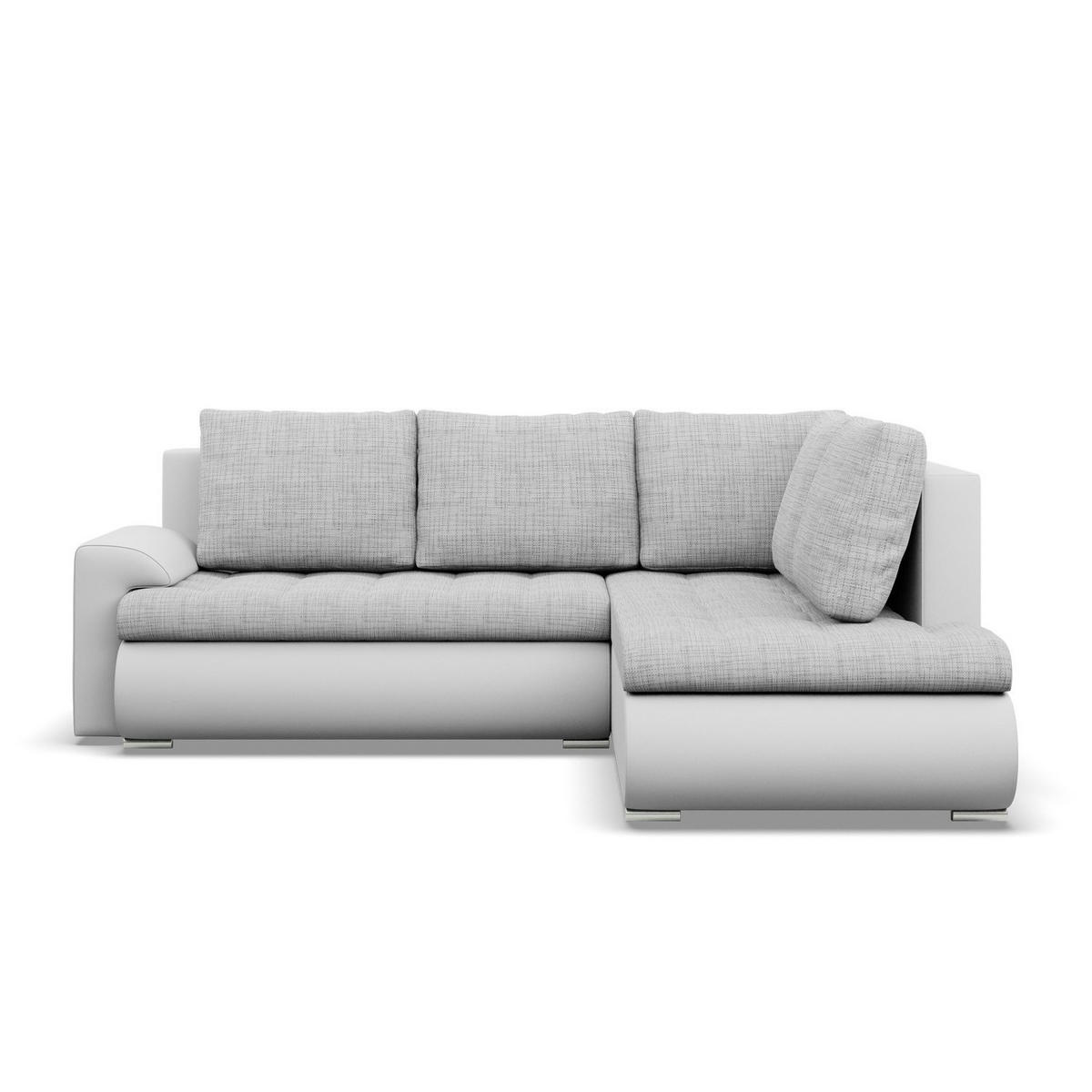 ECKSOFA RECHTS MIT SCHLAFFUNKTION FORESTA, Grau + Grau - Hellgrau/Grau, Textil (230/200cm) - Mebligo