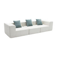 SOFA Pure 3-Sitzer - Weiß Salbei - Türkis/Weiß, Textil (300/62/100cm) - COCO Living