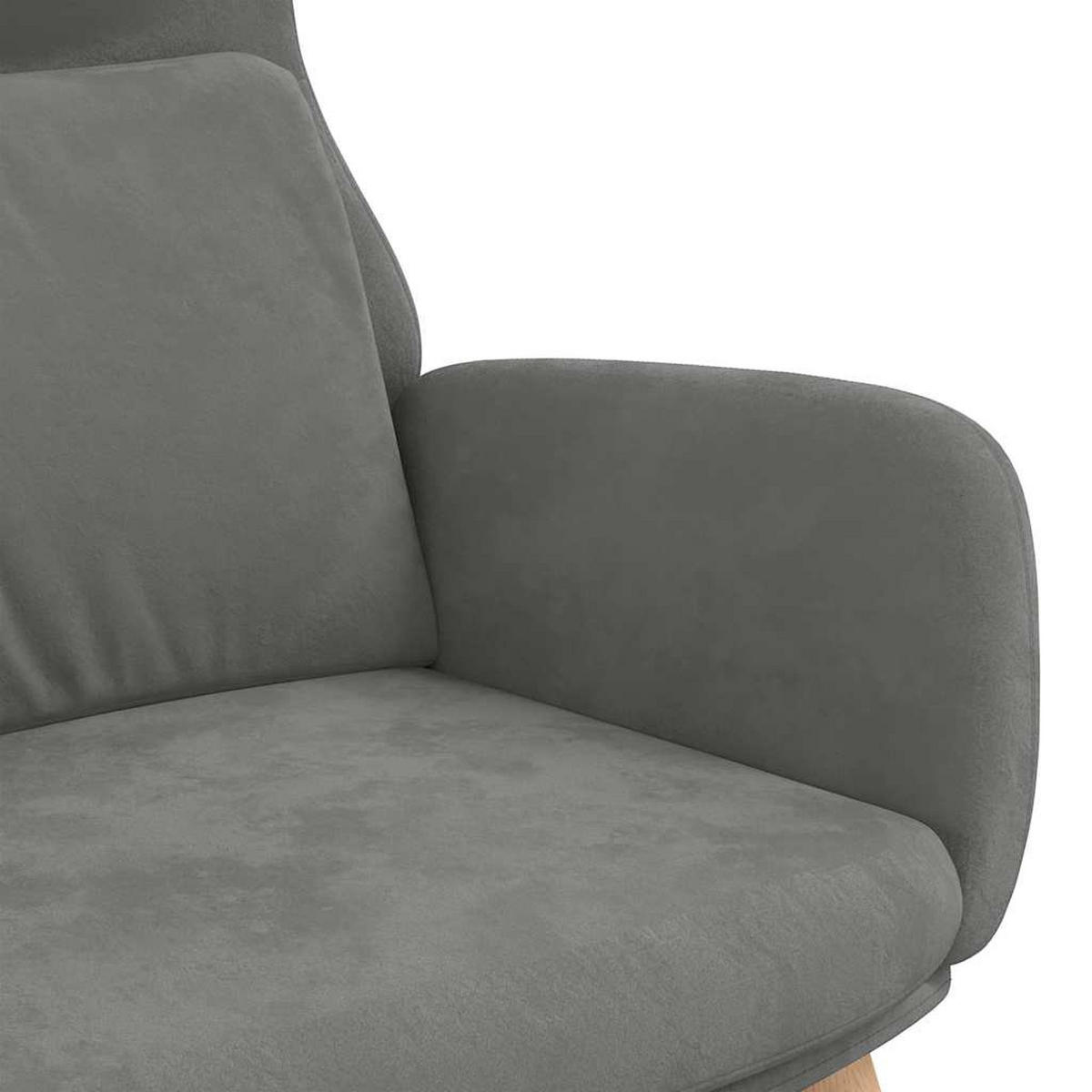 RELAXSESSEL Dunkelgrau Samt - Dunkelgrau, Textil (77/98/70cm) - vidaXL