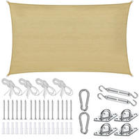SONNENSEGEL Sunny,umfangreiches Montagematerial,Sand - Sandfarben, Kunststoff (700/500cm) - tectake