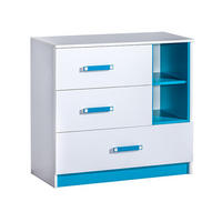 KOMMODE Trafiko weiß / türkis 90 / 40 / 83cm - Türkis/Weiß, Holz/Holzwerkstoff (90/83/40cm) - Feldmann-Wohnen