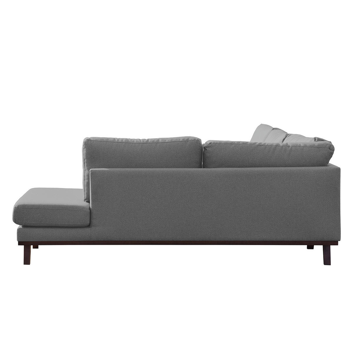ECKSOFA mit Ottomane - Braun/Grau, Holz/Textil (287/219cm) - home24