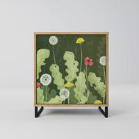 SIDEBOARD DANDELION AMUSE, Eichefarben, 57,5x42x67,5 cm, Schwarze Metall-Rahmenfüße - Eichefarben/Multicolor, Holzwerkstoff/Metall (57.5/67.5/42cm) - SpaceRebels