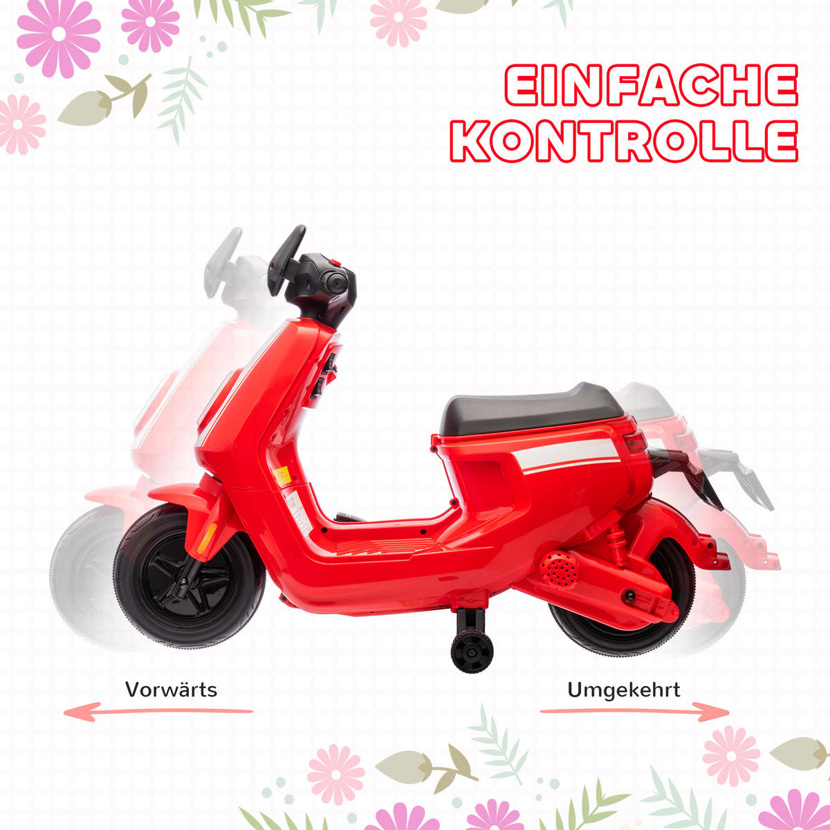 KINDER Elektro-Motorrad - Rot, Metall (90/39/61cm) - AIYAPLAY
