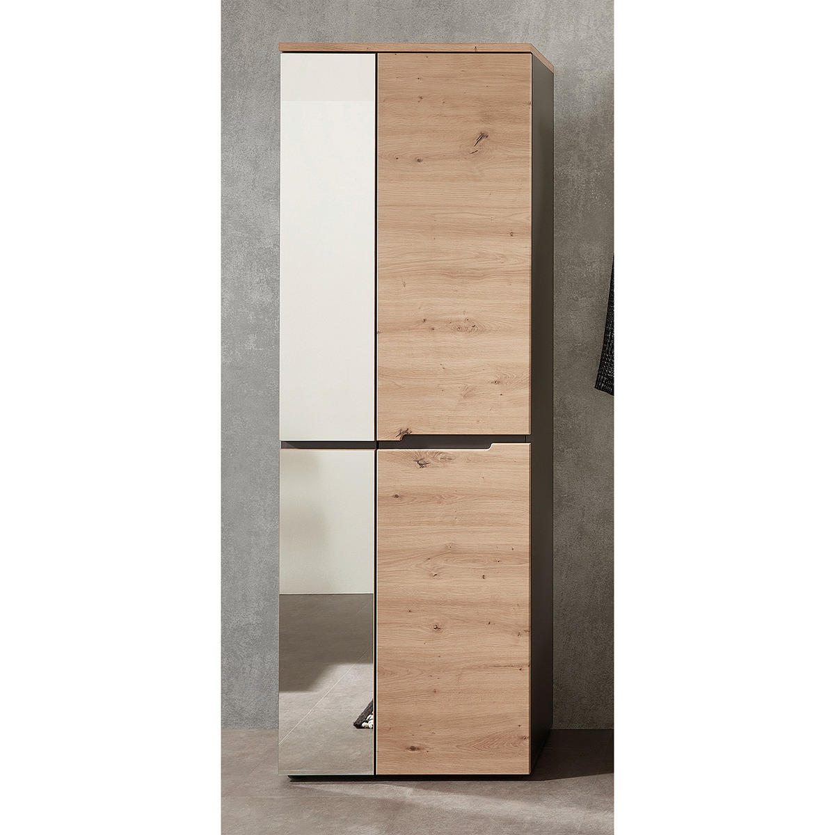 GARDEROBENSCHRANK mit Spiegel - 65 cm - Eiche Artisan, Holzwerkstoff (65/192/38cm) - home24