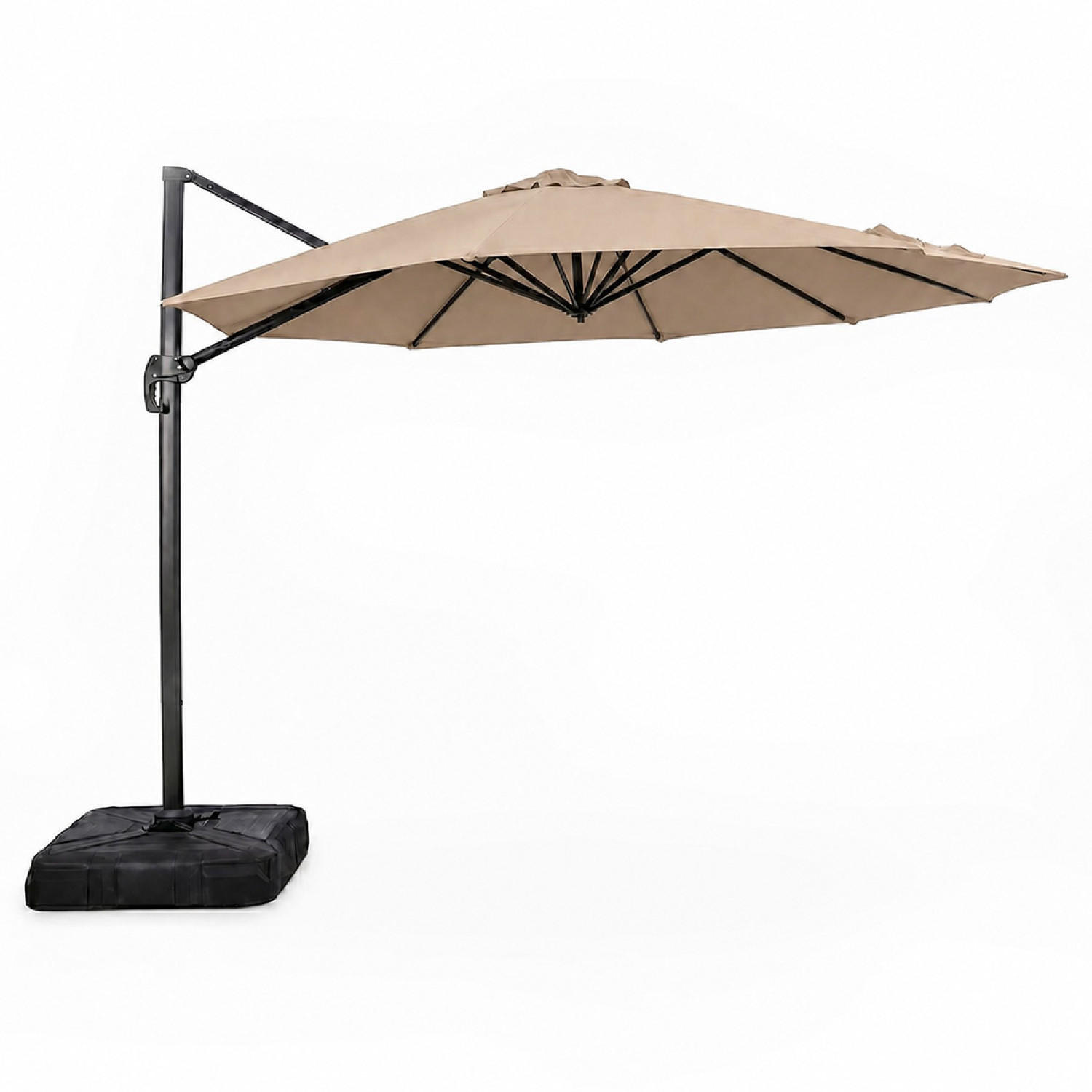 AMPELSCHIRM Castillo Taupe mit Zentraler Stange Rund 35 x 35 m - Taupe, Metall (350/350cm) - Concept Usine