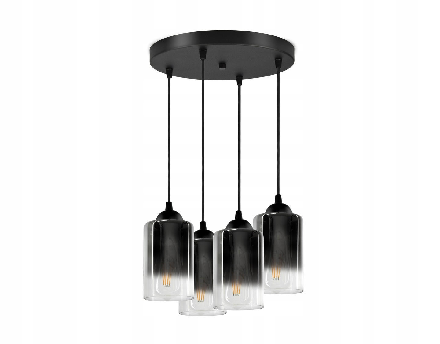 PENDELLEUCHTE GRAF - Transparent/Anthrazit, Glas/Metall (35/35/80cm) - kiki design
