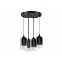 PENDELLEUCHTE GRAF - Transparent/Anthrazit, Glas/Metall (35/35/80cm) - kiki design