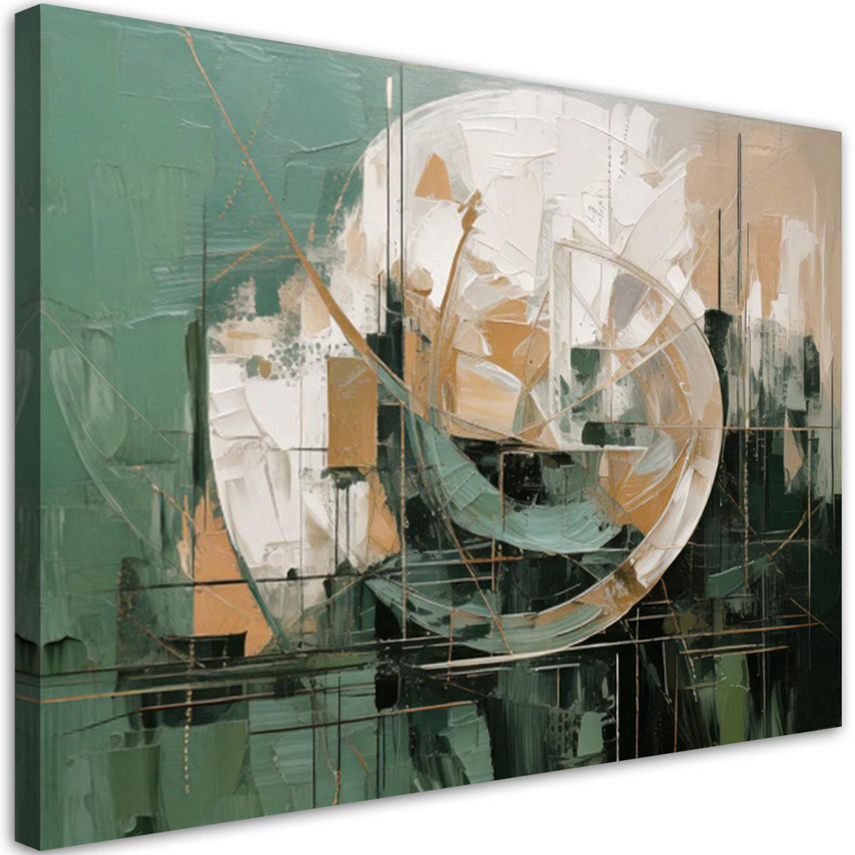 LEINWANDBILD Abstraktion 120x80cm - Grün, Textil (120/80cm) - Feeby