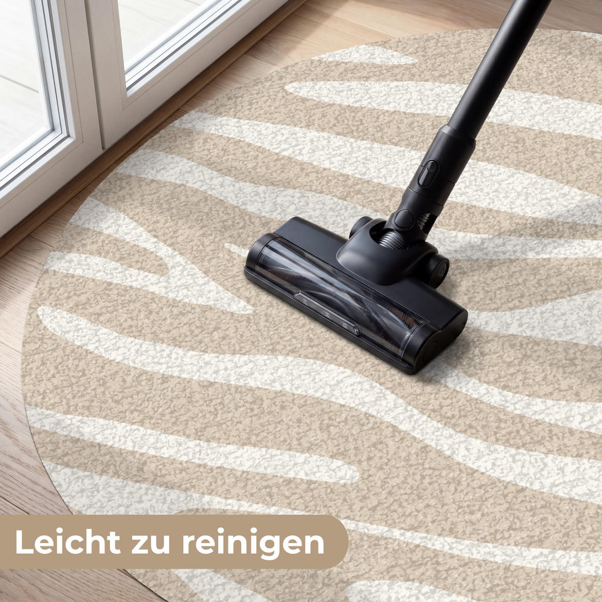 FUSSMATTE Zebramuster - Beige - Weiß - Tiermuster Schmutzfänger 120x120 cm - Beige, Kunststoff (120/120cm) - MuchoWow