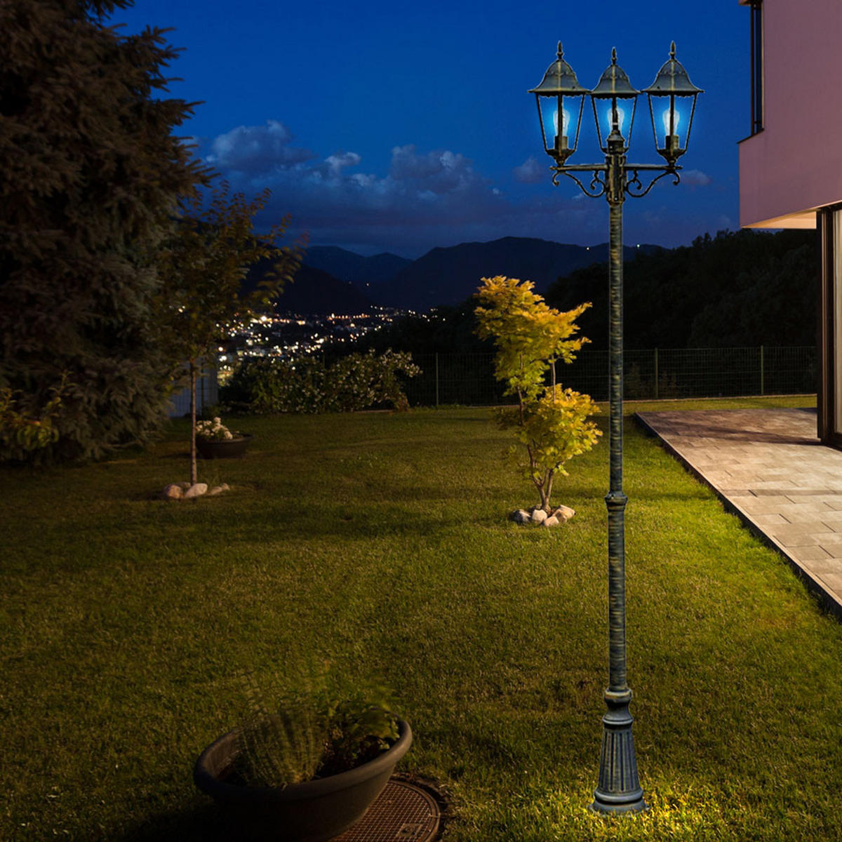 LED AUSSENLEUCHTE NORDERNEY Bronze - Bronzefarben, Glas (58/55/220cm)