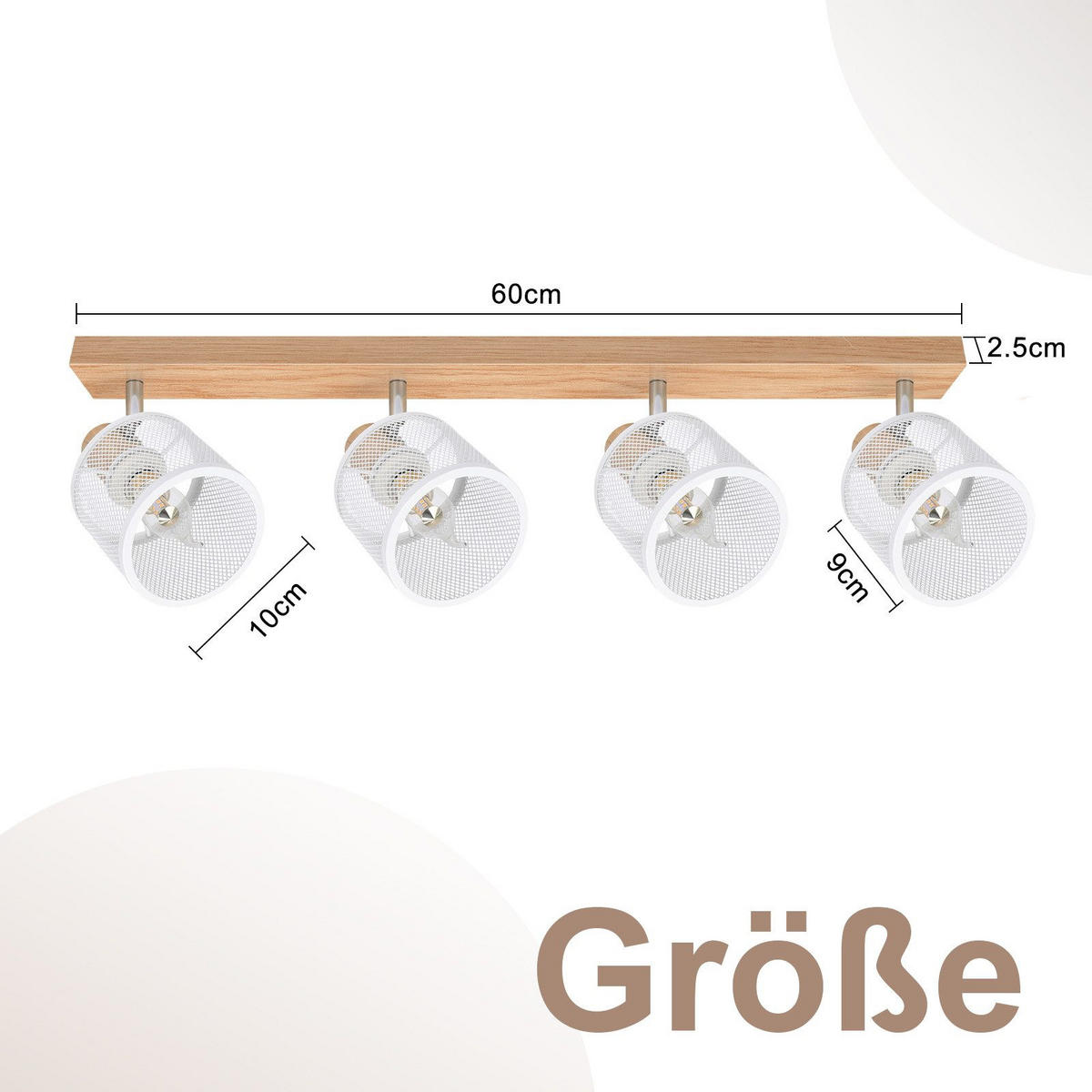 STRAHLER Gisela 4-flammig 60/10/14 cm - Weiß, Metall (60/10/14cm) - Nettlife