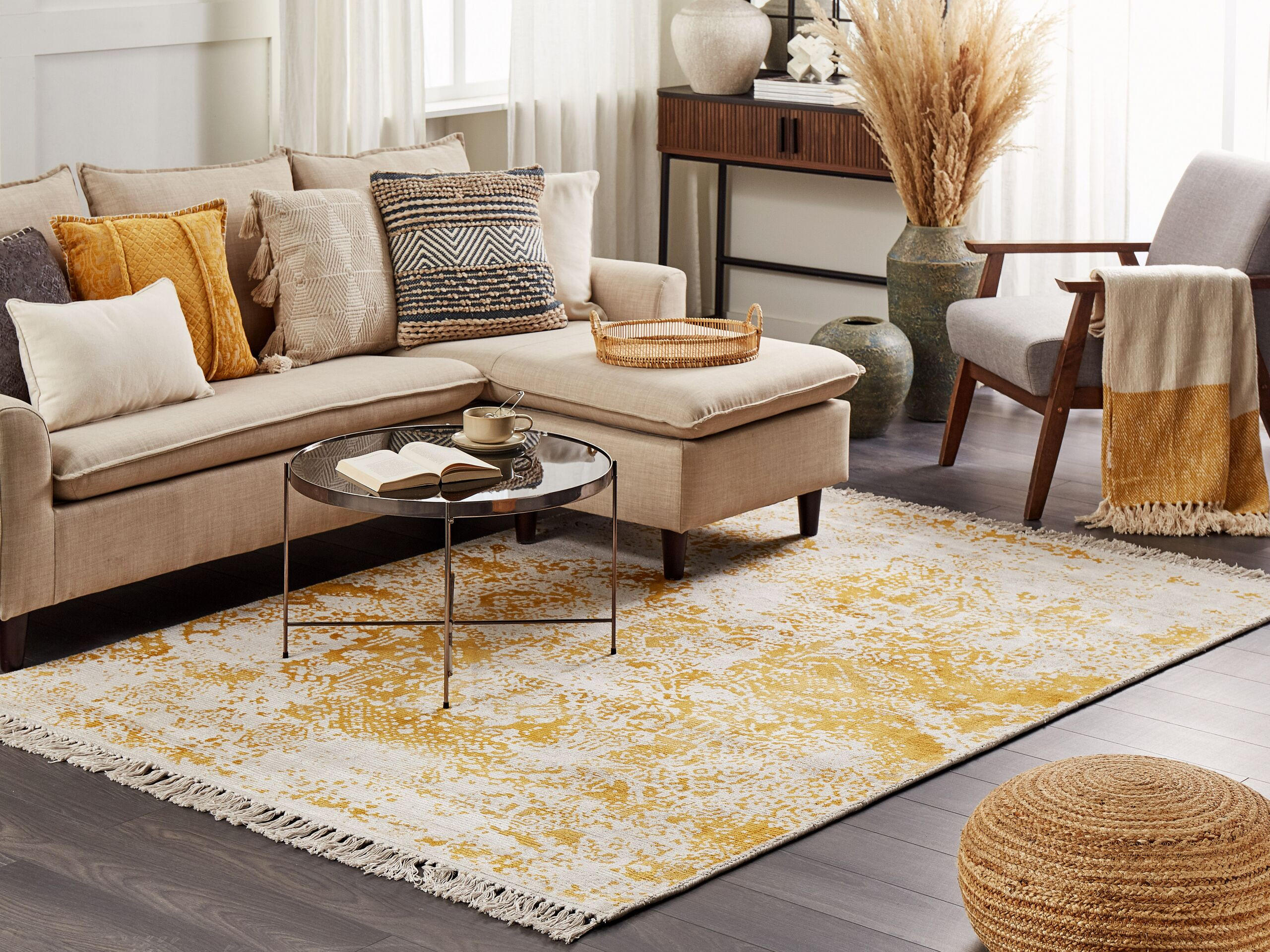 VINTAGE-TEPPICH Boyali 200/140 cm - Beige, Naturmaterialen (140/200cm) - Beliani